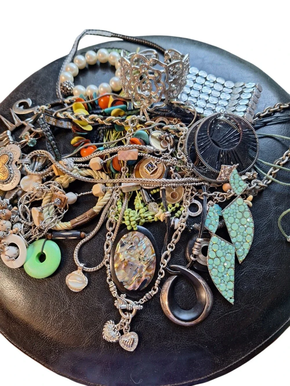 22 Bundle Mixed Jewelry Lot Chicos & Other Brands Silver Toned BEACHY Coastal